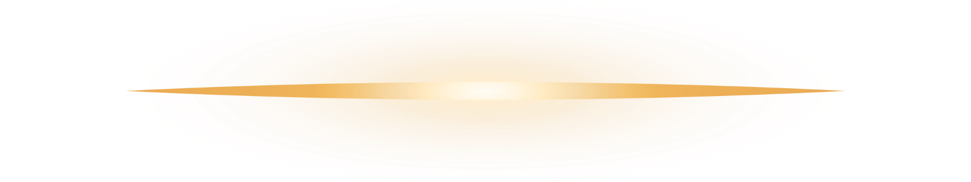 A glowing, horizontal, gold elliptical shape with pointed ends appears on a light background, creating a radiant, symmetrical effect.